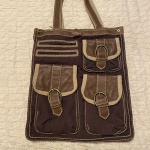 Vintage Gap Cotton and Leather Bag